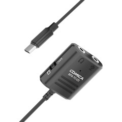 Адаптер COMICA Multi-Functional 3.5mm (support both TRS and TRRS 3.5mm Mics) to USB TYPE-C Audio Cable Adapter