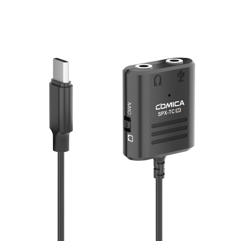 Адаптер COMICA Multi-Functional 3.5mm (support both TRS and TRRS 3.5mm Mics) to USB TYPE-C Audio Cable Adapter