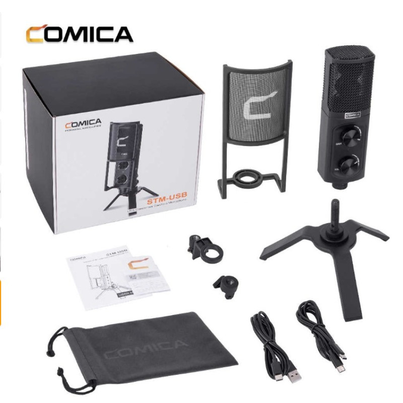 Конденсаторний кардіоідний USB-мікрофон COMICA STM-USB