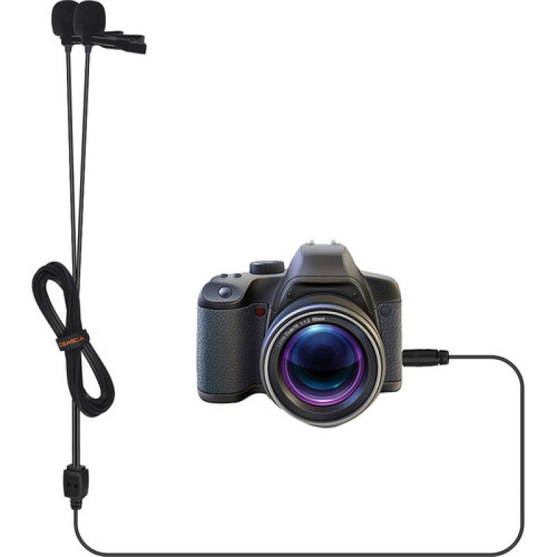 Петличный микрофон COMICA Dual-head Lavalier Microphone CVM-D02 (B2.5m)