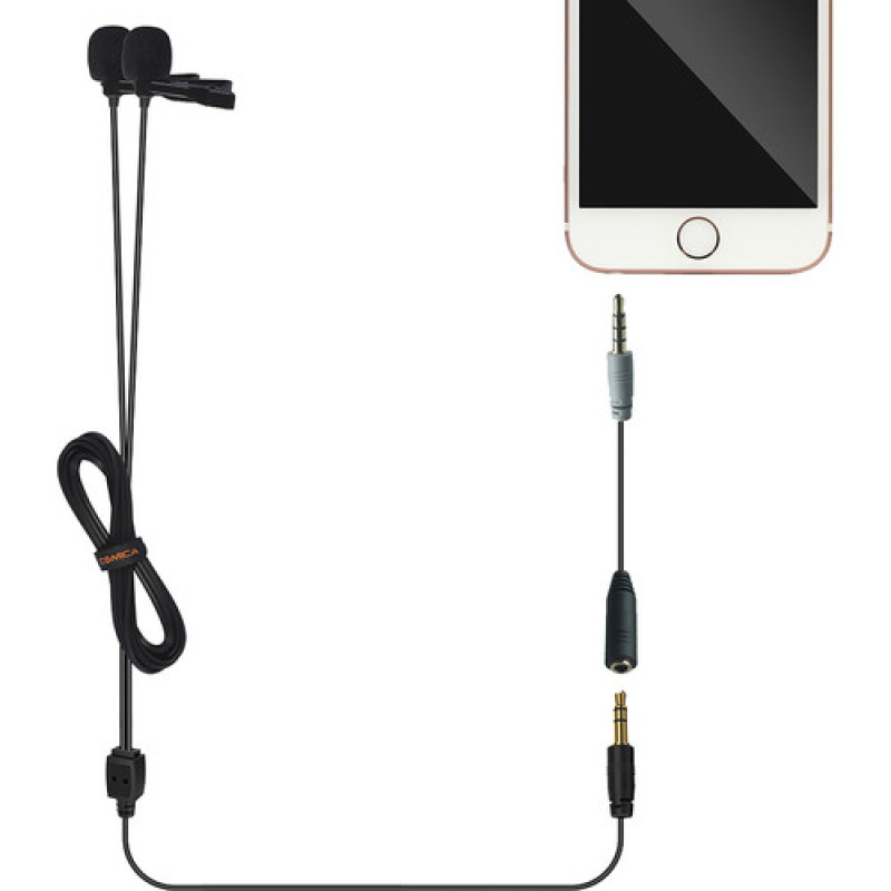 Петличный микрофон COMICA Dual-head Lavalier Microphone CVM-D02 (B2.5m)