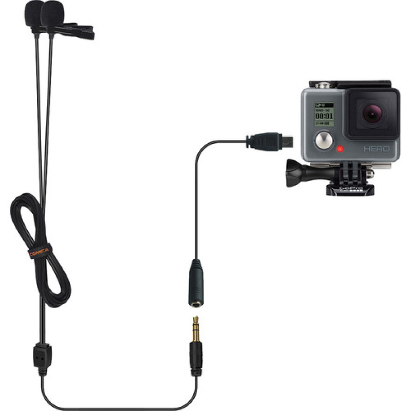 Петличный микрофон COMICA Dual-head Lavalier Microphone CVM-D02 (B2.5m)