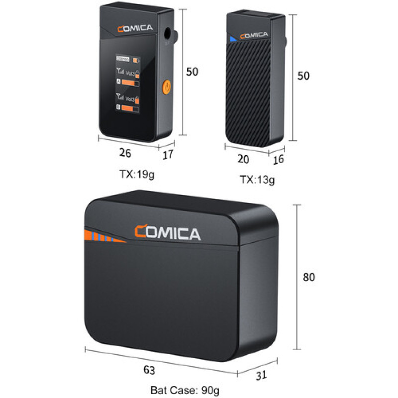 Бездротова мікрофонна система Comica Audio Vimo C3 Mini на 2-персони для камер/смартфонів з 3,5 мм з кейсом