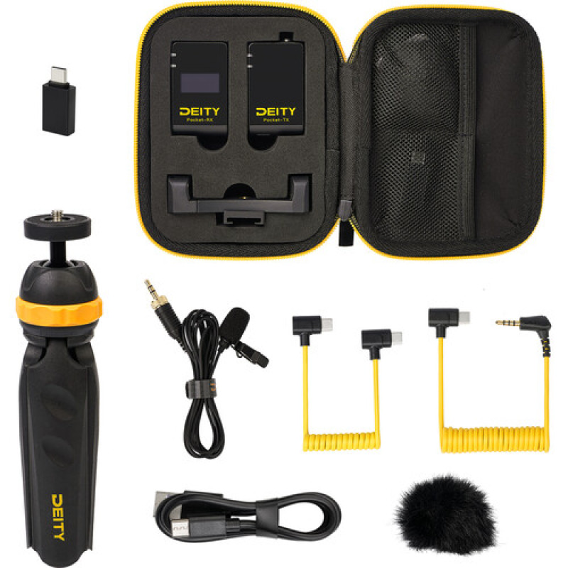 Deity Microphones Pocket Wireless Digital Microphone Mobile Kit with Tripod & Smartphone Clamp (2.4 GHz, Black)
