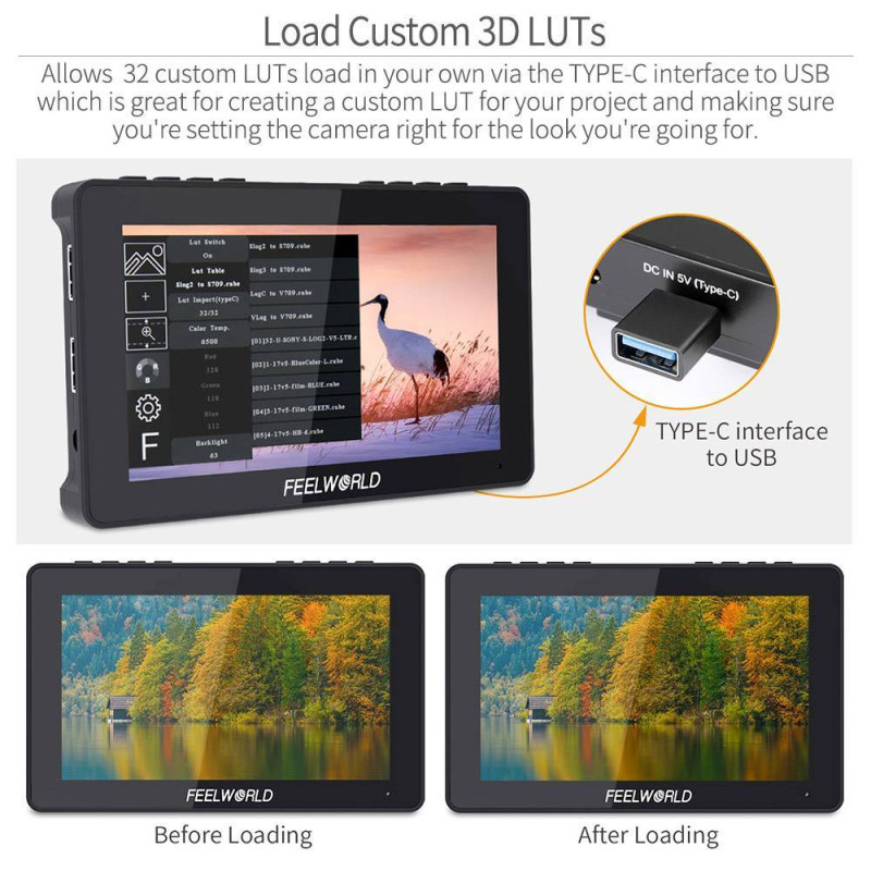FeelWorld F5 PRO V2 сенсорний накамерний монітор 5.5 "дюймовий
