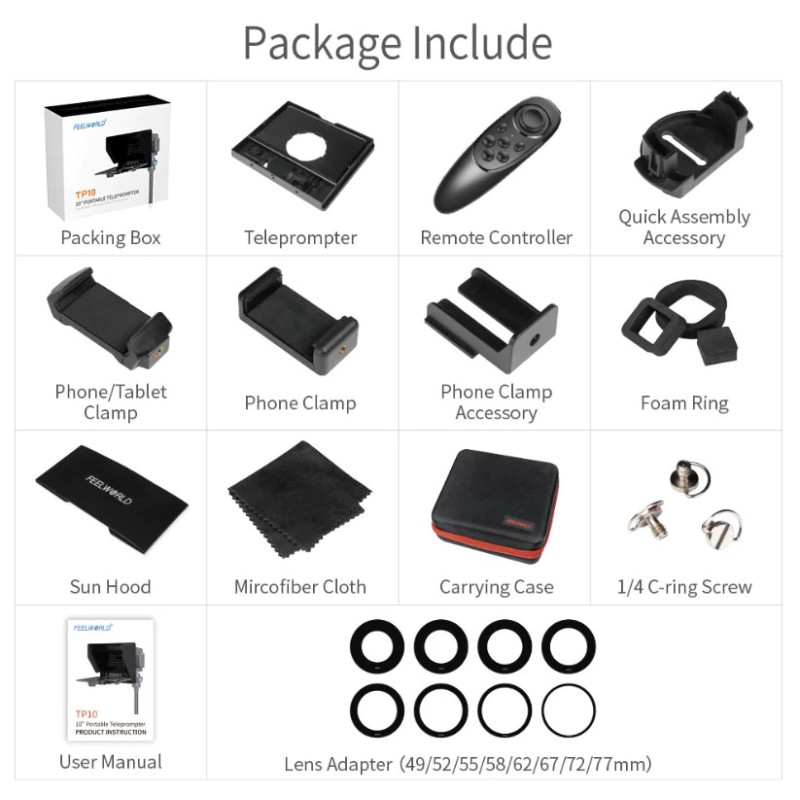 Телесуфлер FeelWorld TP10 Portable 10" з пультом