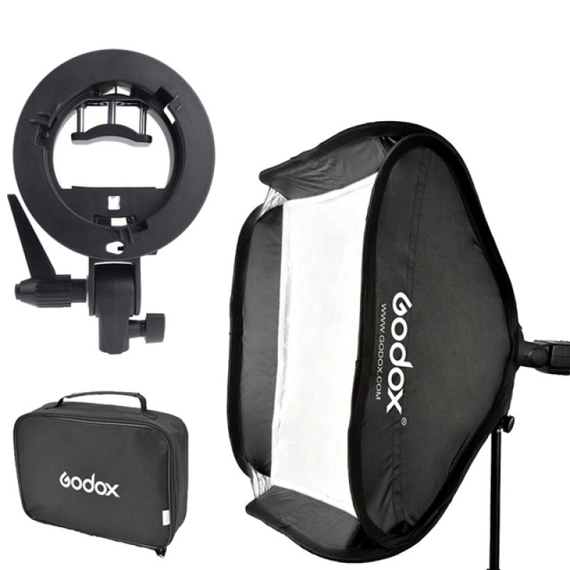 Софтбокс Godox S-Type Bowens Mount Flash Bracket with Softbox Kit (50*50 см)