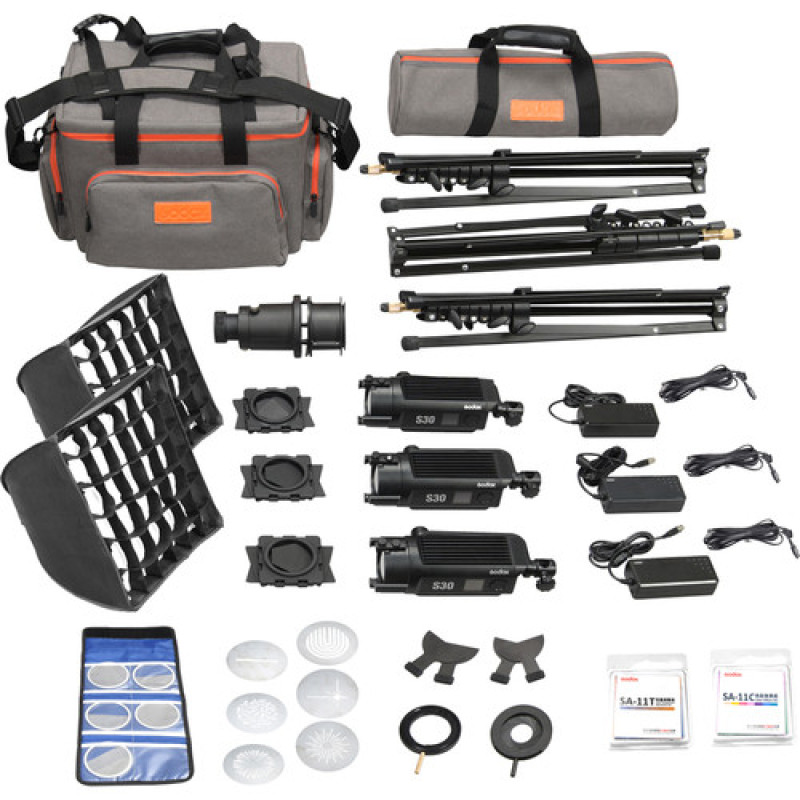 Комплект студійного світла Godox S30-D Focusing LED 3-Light Kit