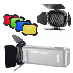 Набір Godox BD-07 (шторки, стільники, кольорові фільтри) для AD200