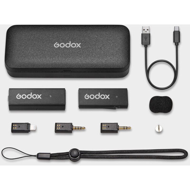 Бездротова мікрофонна система Godox MoveLink Mini LT для камер і пристроїв iOS (2,4 ГГц, чорний)