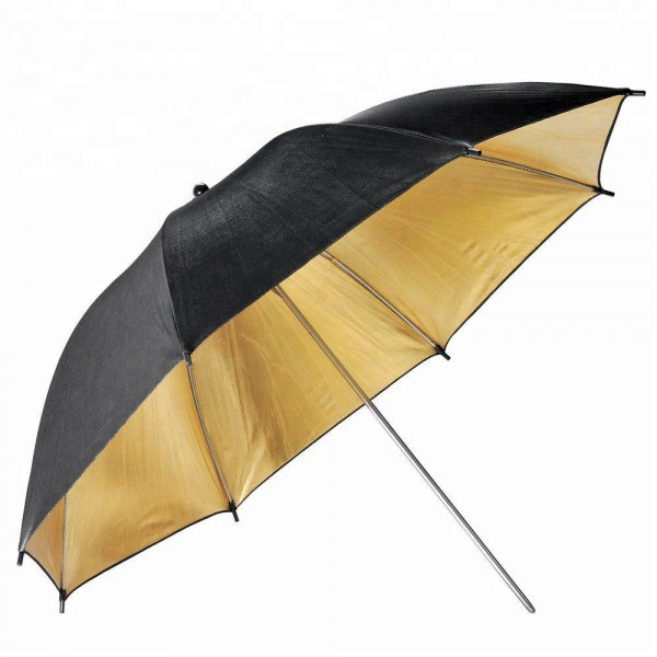 Студійна парасолька Mingxing 152 см чорна із золотим, одношаровий (48088)