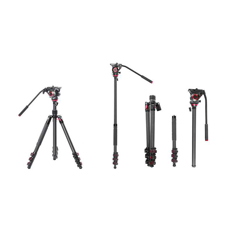 Карбоновий штатив-монопод Miliboo MTT501CF Kit з гідравлічною головкою MYT801