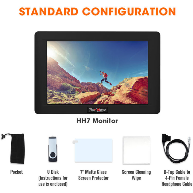 Накамерний монітор PORTKEYS HH7 7" HDMI IPS On-Camera Monitor