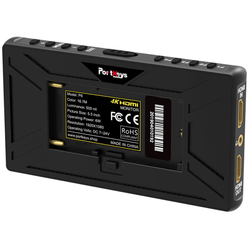 Накамерний монітор PORTKEYS P6 5.5" 4K HDMI  3D LUT