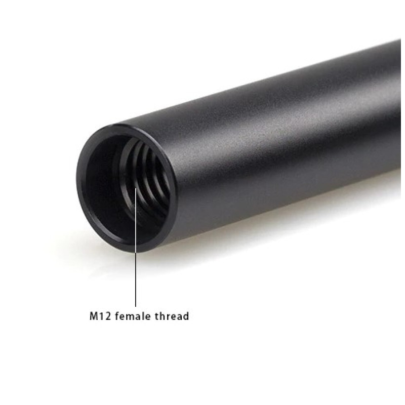 SmallRig 2pcs 15mm Black Aluminum Alloy Rod(M12-15cm) 6inch 1050