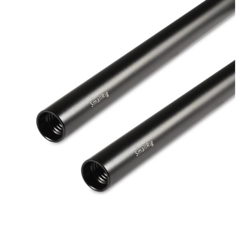 SmallRig 2pcs 15mm Black Aluminum Alloy Rod(M12-25cm) 10inch 1052