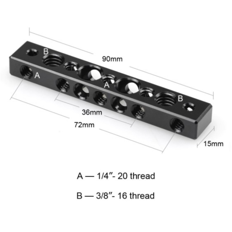 SmallRig Cheese Bar with 1/4 Inch and 3/8 Inch Screw Hole 1091