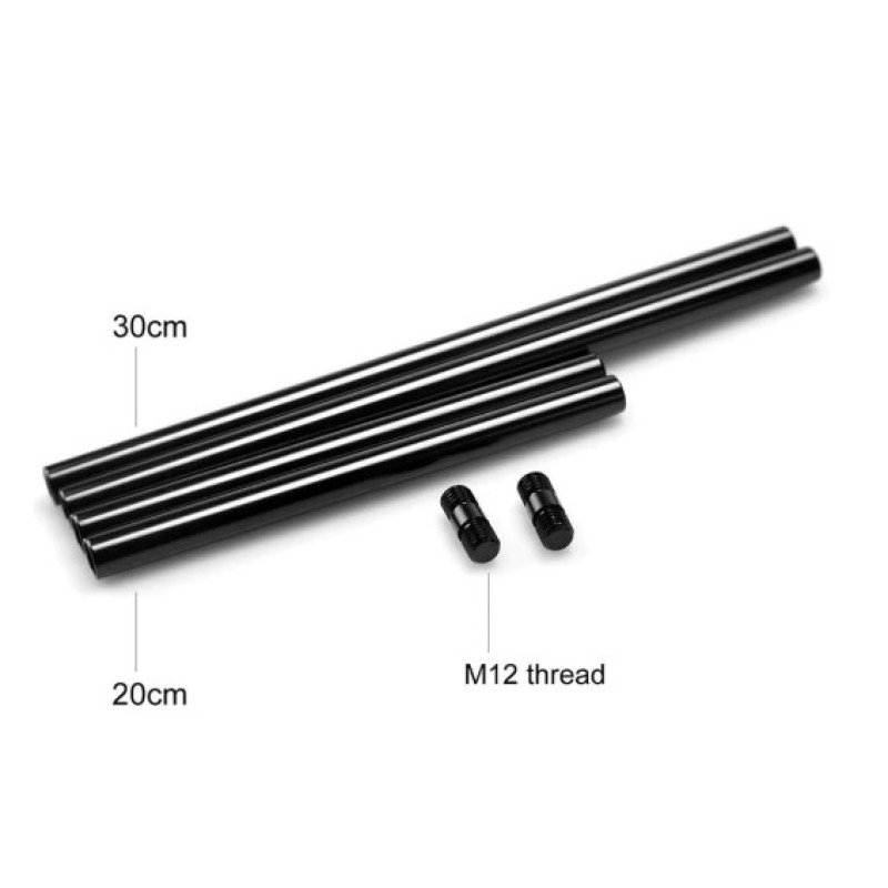 SMALLRIG 1659 15mm with M12 Thread Black Aluminum Alloy Rods Combination