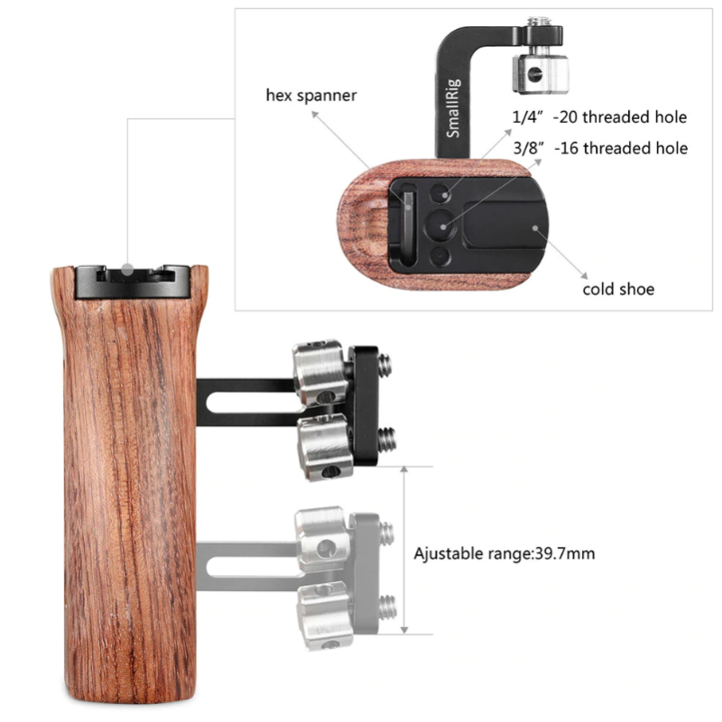 SmallRig Wooden Universal Side Handle 2093