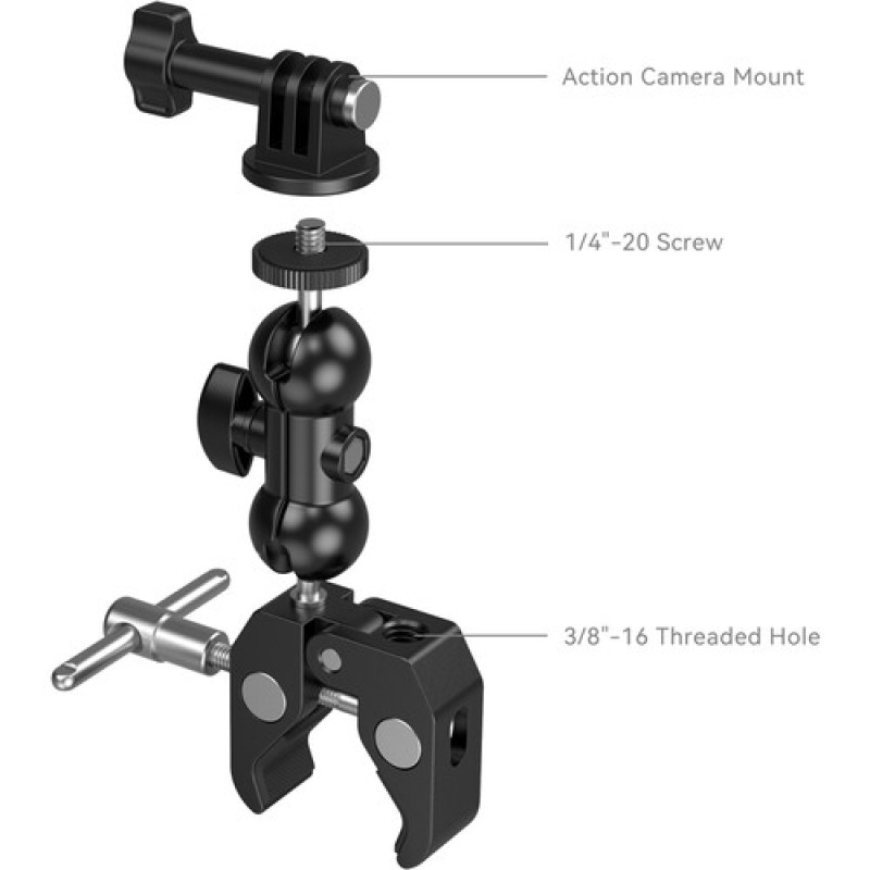 Аксесуар SmallRig Crab-Shaped Super Clamp Kit (with Ballhead Magic Arm) (1138B)