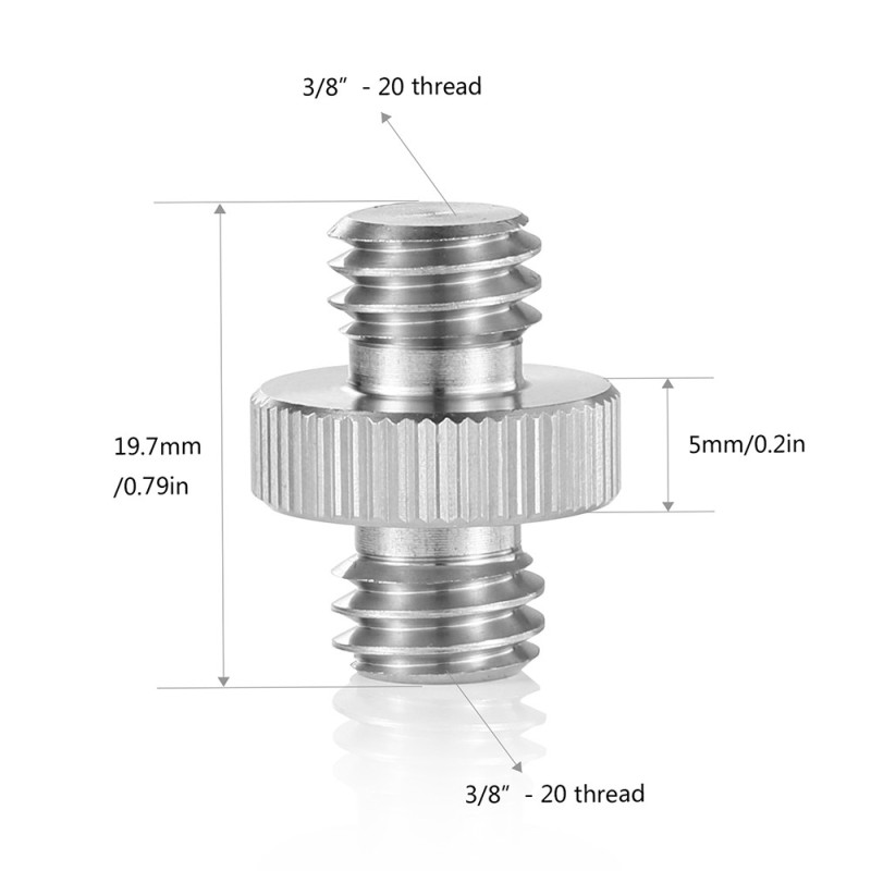 SmallRig Double Head Stud 2pcs pack with 3/8" to 3/8" thread 1065