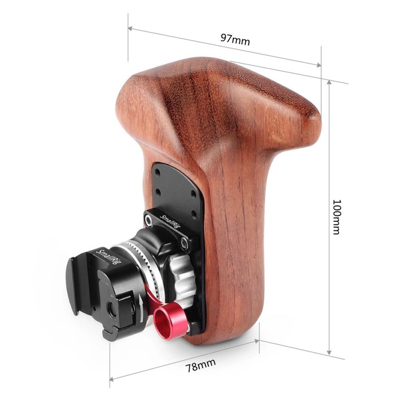 SmallRig Right Side Wooden Grip with NATO Mount 2117B