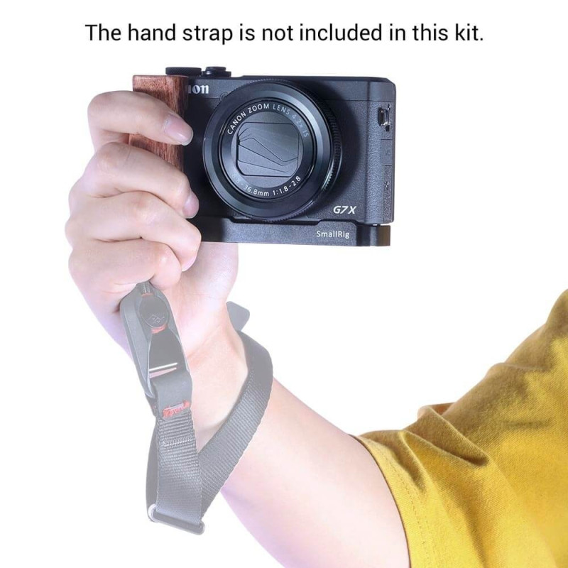 SmallRig L-Shaped Wooden Grip for Canon G7X Mark III LCC2445
