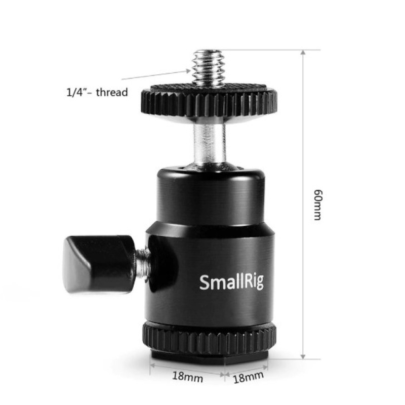 SmallRig New 1/4" Camera Hot shoe mount w/ additional 1/4" screw 761