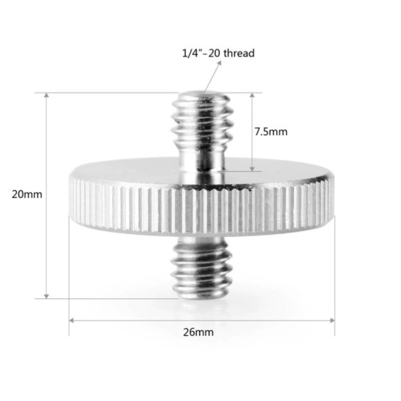 SmallRig BIG Double Head Stud with 1/4" to 1/4" thread 859