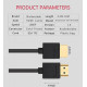 Кабель HDMI 30 см (круглий)
