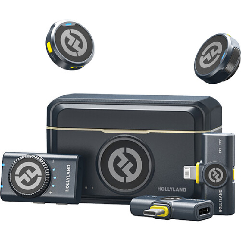 Бездротова мікрофонна система Hollyland LARK M2 DUO 2-Person Wireless Combo Microphone System (2.4 GHz, Shine Charcoal) (LARK M2 COMBO)