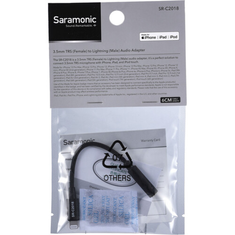 Кабель Saramonic SR-C2018 TRS 3,5 мм для пристроїв iOS (5.5"/14 см) (SR-C2018)