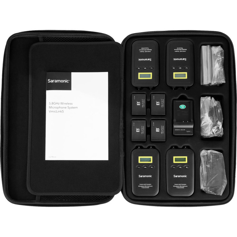 Беспроводная микрофонная система Saramonic VmicLink5 с тремя трансмиттерами и петличными микрофонами