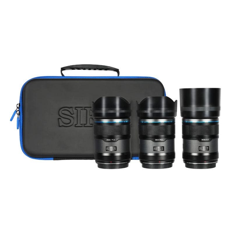 Об'єктиви Sirui Sniper 23mm, 33mm & 56mm F1.2 APSC Auto-Focus Lens Kit(X Mount, Black, Carbon Fiber) (AS-3S-XB)