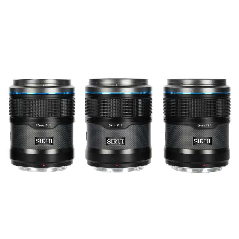 Об'єктиви Sirui Sniper 23mm, 33mm & 56mm F1.2 APSC Auto-Focus Lens Kit(E Mount, Black, Carbon Fiber) (AS-3S-EB)