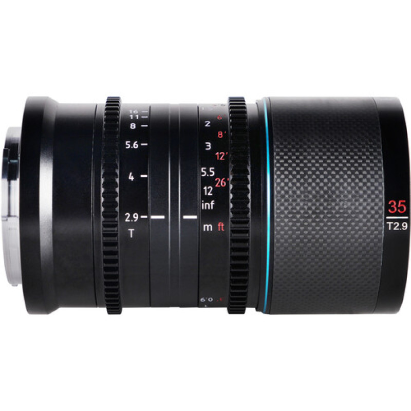 Об’єктив Sirui Saturn 35mm T2.9 1.6x Carbon Fiber Full-Frame Anamorphic Lens (E Mount, Blue Flare) (SATURN E35B)