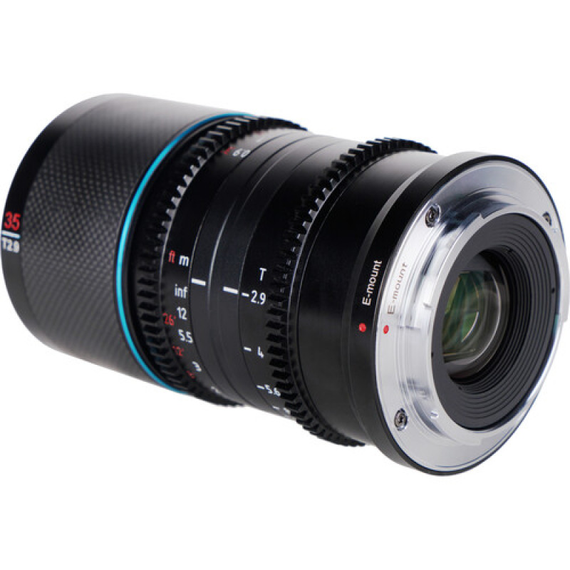 Об’єктив Sirui Saturn 35mm T2.9 1.6x Carbon Fiber Full-Frame Anamorphic Lens (E Mount, Blue Flare) (SATURN E35B)