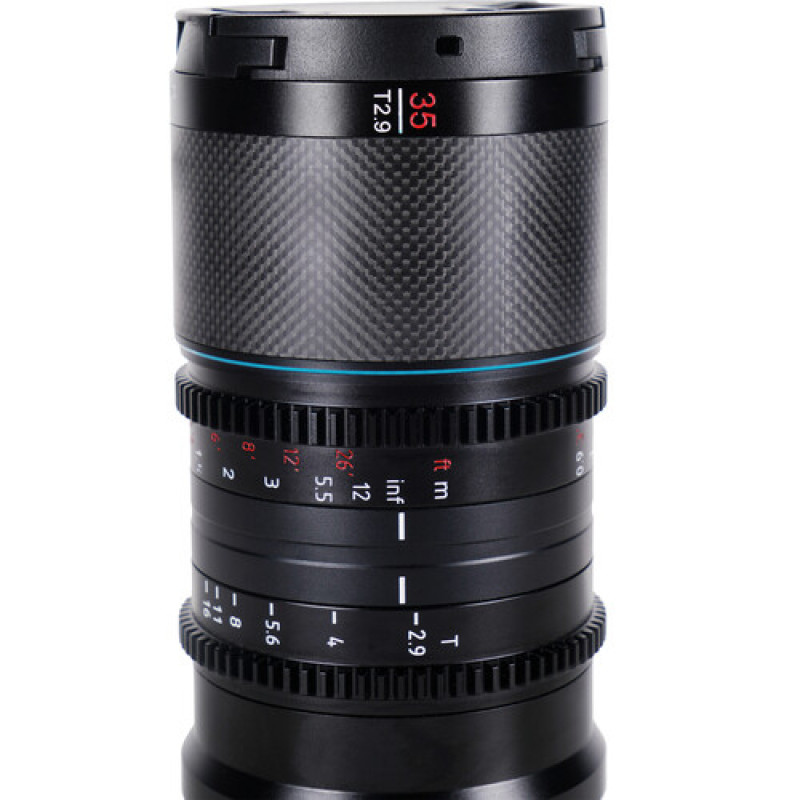 Об’єктив Sirui Saturn 35mm T2.9 1.6x Carbon Fiber Full-Frame Anamorphic Lens (E Mount, Blue Flare) (SATURN E35B)