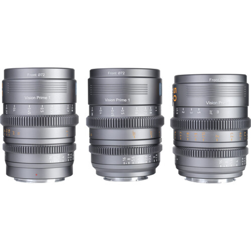 Набір об'єктивів Sirui VP-1 Vision Prime T1.4 Full-Frame Cine 3-Lens Kit (вбудований E mount + в комплекті адаптери L, Z, RF mount) (Metal Gray)