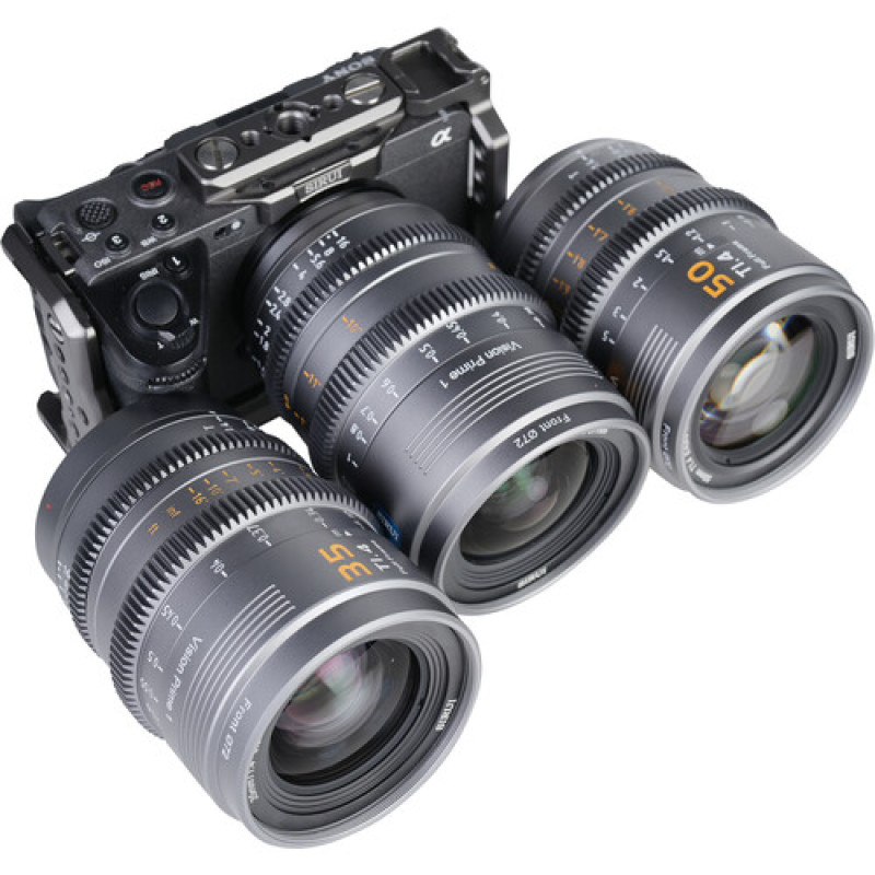 Набір об'єктивів Sirui VP-1 Vision Prime T1.4 Full-Frame Cine 3-Lens Kit (вбудований E mount + в комплекті адаптери L, Z, RF mount) (Metal Gray)