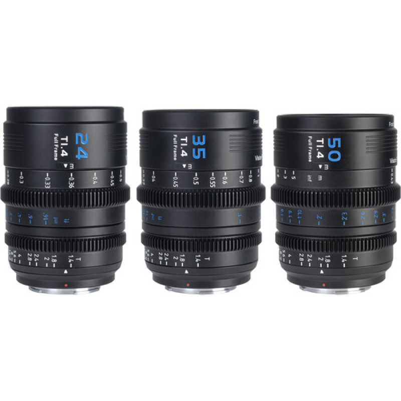 Набір об'єктивів Sirui VP-1 Vision Prime T1.4 Full-Frame Cine 3-Lens Kit (вбудований E mount + в комплекті адаптери L, Z, RF mount) (Black)
