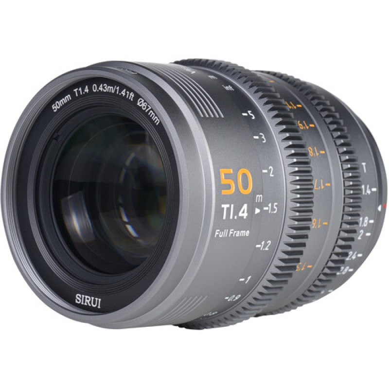 Об'єктив Sirui VP-1 Vision Prime 50mm T1.4 Full-Frame Cine Lens (вбудований E mount + в комплекті адаптери L, Z, RF mount) (Metal Gray)