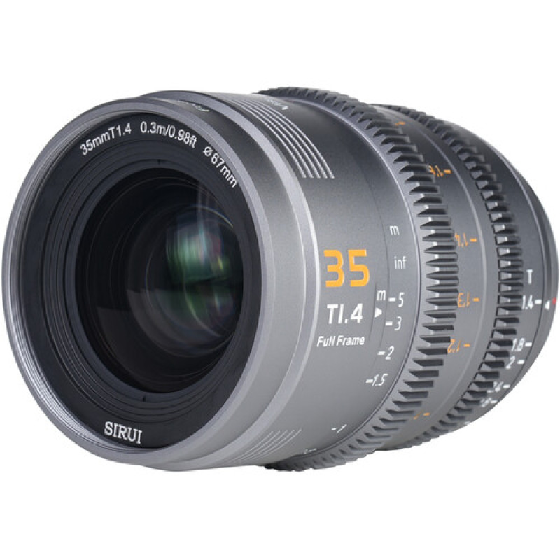 Об'єктив Sirui VP-1 Vision Prime 35mm T1.4 Full-Frame Cine Lens (вбудований E mount + в комплекті адаптери L, Z, RF mount) (Metal Gray)