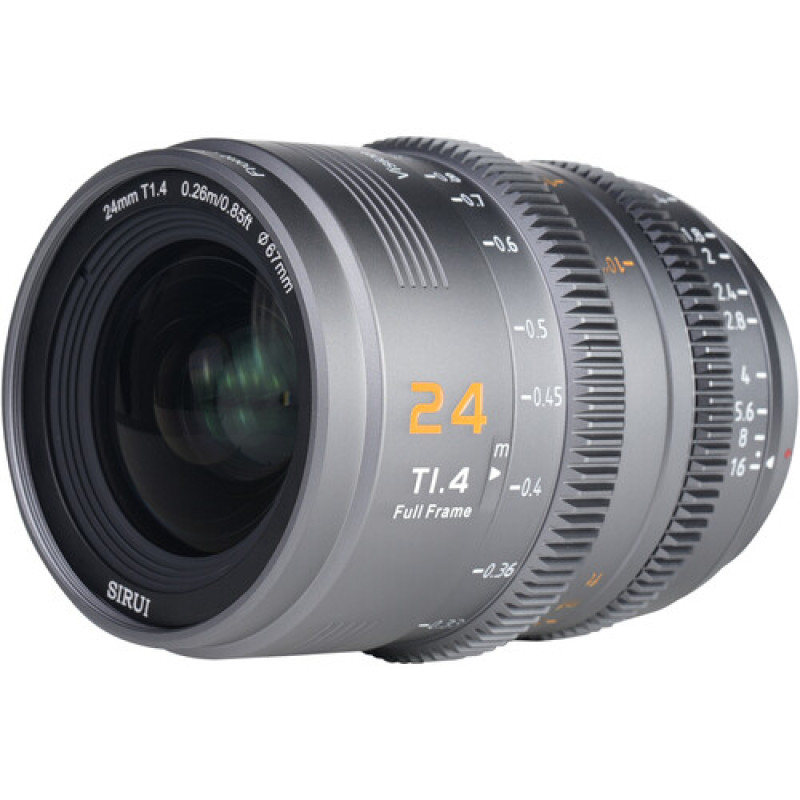 Об'єктив Sirui VP-1 Vision Prime 24mm T1.4 Full-Frame Cine Lens (вбудований E mount + в комплекті адаптери L, Z, RF mount) (Metal Gray)