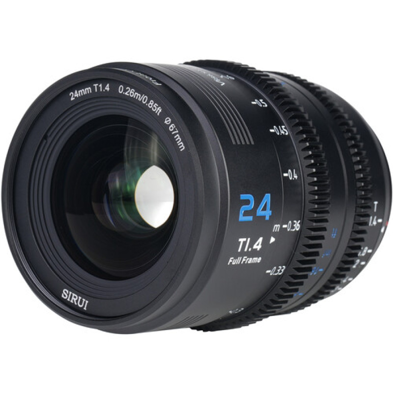 Об'єктив Sirui VP-1 Vision Prime 24mm T1.4 Full-Frame Cine Lens (вбудований E mount + в комплекті адаптери L, Z, RF mount) (Black)