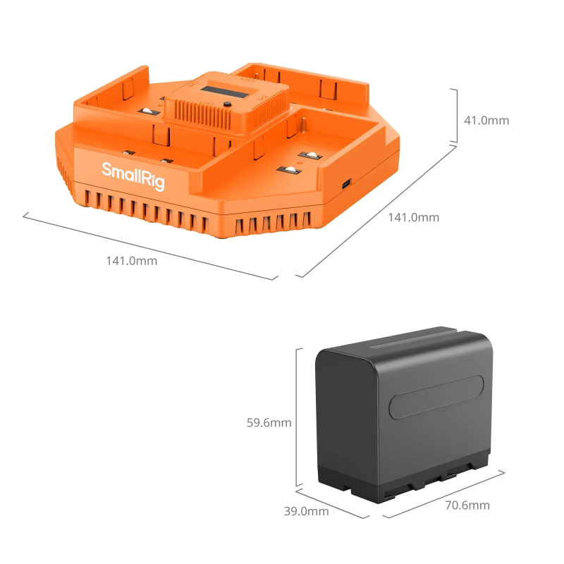 Зарядний пристрій SmallRig + 4 акумулятори NP-F970 (4834)