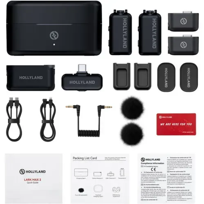Беспроводные микрофоны Hollyland LARK MAX 2 Combo (на 2 персоны) (3.5 мм, USB-C)
