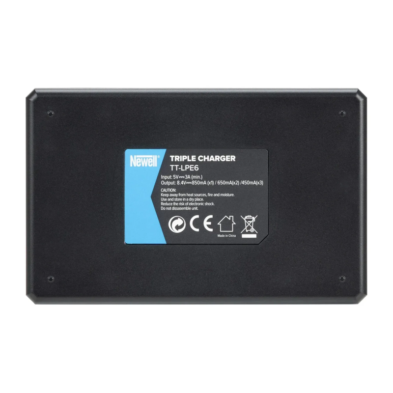 Потрійний зарядний пристрій Newell TT‑USB‑C для акумуляторів LP‑E6 (NL4805)