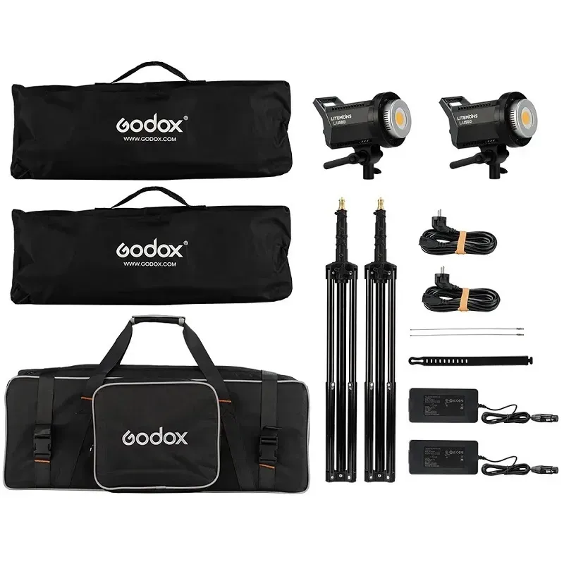 Набір LED світла Godox Litemons LA200D-K2 з стійками і софтбоксами (Daylight) (2 шт)