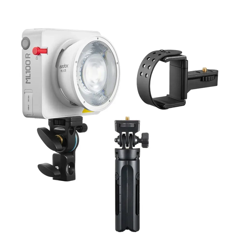 LED світло Godox ML100R Kit4 з тримачем для повербанка (RGB) (ML100R Kit4)